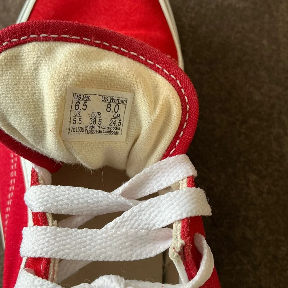 Vans Bold Red and White Lace-Up Shoes - Picture 6 of 6
